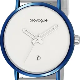 Provogue Premium Stylish Sports Formal Casual Designer Mens Quality Quartz Grey Analog Watch - For Men Classic Date Display Genuine Leather Strap Scratch Resistant Watch For Mens Boy image 2