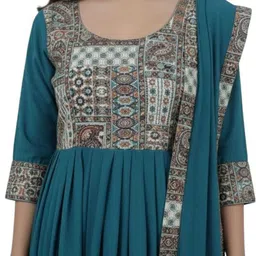 sylora Cotton Blend Stitched Anarkali Gown image 4