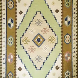 village weavers 5.3 ft X 7.6 Wool Dhurrie image 2