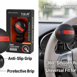 i-que Metal, Premium ABS, Rubber Grip Car Steering Knob image 4