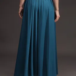 growmore creation Women Flared Dark Blue Viscose Rayon Trousers image 2