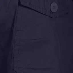 just black Solid Men Dark Blue Cargo Shorts image 3