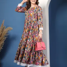pristyle Women Fit and Flare Multicolor Midi/Calf Length Dress-picture-23