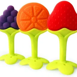 neospace New Fruit Shape Baby Teether Baby Dental Care Silicone Teether - Pack of 3 Teether-picture-12