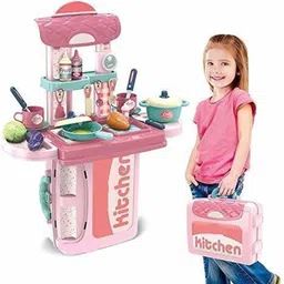 shopbought 50 pc Kitchen Suitcase for Kids Mini Kitchen Play Set Portable Cooking For Kids-picture-10