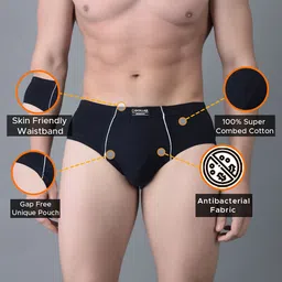 dollar bigboss Pack of 3 Anti-Microbial Super Combed Cotton Solid Men Brief image 5