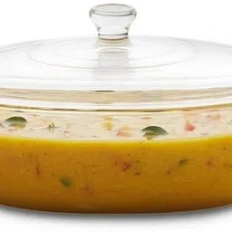 promise plus group Glass Soup Bowl Glass Casserole Deep Round - (1.5 LTR) Oven and Microwave Safe Serving Bowl with Glass Lid (Set of 1)-picture-32