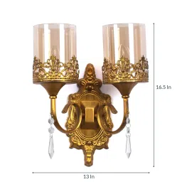 eliante by jainsons lights Glass Wall Mounted Uplight Sconce (Gold) image 5