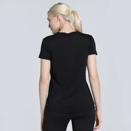 puma Women Printed Crew Neck Polyester Black T-Shirt image 4