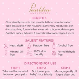 pearldew Baby Lotion 100 ml | Aloe, Coco Butter, Grape Seed Oil, Almond Oil image 4