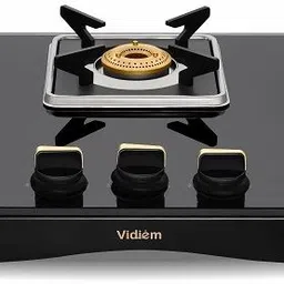 VIDIEM AIR GOLD 3Burner Gas Stove Black with Gold Glass Manual Gas Stove-picture-44