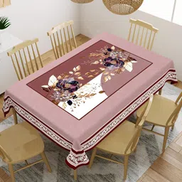 Polyester 6 Seater Floral Table Cover-image-0