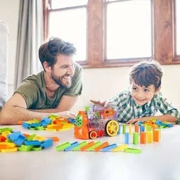 toyachi 40 Pcs Domino Train Toy Set With Lights and Sounds Multicolour5 image 3
