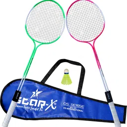Multi Double Shaft Badminton Racket with Cover & Shuttle Cork Badminton Racquet Multicolor Strung Badminton Racquet-image-44