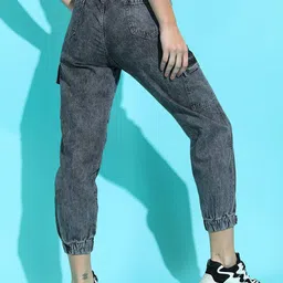 tokyo talkies Women Jogger Fit Mid Rise Grey Jeans image 4