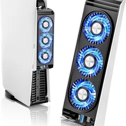 SUPVOX USB Cooling Fan for PS5 Heat Dissipation Low Noise Console Fan with LED Blue Gaming Accessory Kit image 1