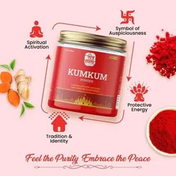 chitrashila 100% Pure Kumkum Powder Made with Pure Turmeric Sacred Red - 50g image 2