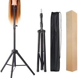 pinaka Wig Stand Tripod Mannequin Head Stand Heavy Duty Metal Adjustable Wig Stand Hair Extension-picture-26
