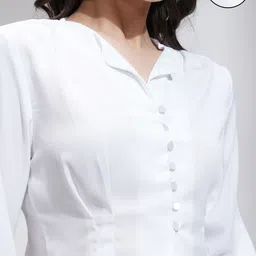 tokyo talkies Casual Regular Sleeves Solid Women White Top image 5