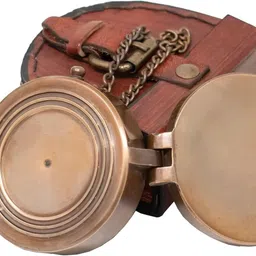 rinm Brass Compass With leather case For Campaigning Tourist Hiking Compass image 3