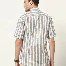 woxen Men Regular Fit Striped Casual Shirt image 2