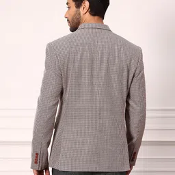 mr bowerbird Men Self Design Double Breasted Formal Blazer image 4