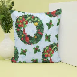 Christmas Collection Multicolor Abstract Satin 16X16 Inches Cushion Cover By Ambbi Collections-picture-18