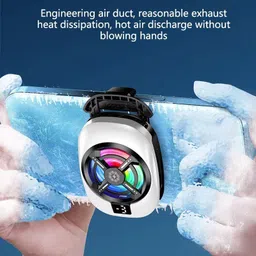 PAPLAJ ENTERPRISES NEW_RGB Gaming Phone Fan Silent, Fast Cooling for Gamers 1 Fan Cooling Pad with Adjustable Height image 4