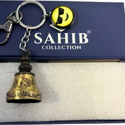 sahib collection Tibetan Bell Keychain Sunglass Smiley & Black Hook Metal Keyring-Green Pack1 Key Chain image 4