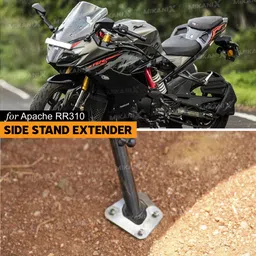oberoi's traders Apache RR 310 Stainless Steel Bike Side Stand Extender | Stand Pad Crash Guard Side Stand image 2