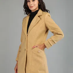 honnete 100 % Polyester Solid Coat For Women image 3