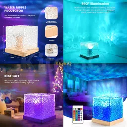 kitchiq Ocean Wave Projector Light, 16 Colors Gradual Rotating Flame,with Remote Control Night Lamp image 3