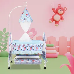 crew4 Cradle for kids cradle for baby boy &girl Cradle With Swing & Mosquito Net image 5