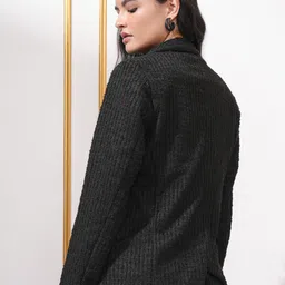 tokyo talkies Women Solid Single Breasted Casual Blazer image 2