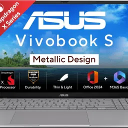 ASUS ASUS Vivobook S16 (2025) with Office 2024 + M365 Basic*, Metal Body*, Qualcomm Snapdragon X - (16 GB/512 GB SSD/Windows 11 Home) S3607QA-SH075WS Thin and Light Laptop-image-50