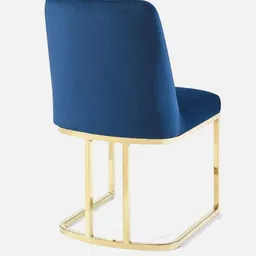 casacraft from pepperfry Dua Fabric Cantilever Chair In Blue & Gold Colour image 5
