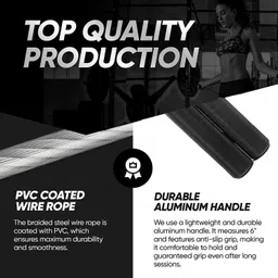 firstfit Metallic Handle Skipping Rope With Adjustable Length Anti-skid Handles for Men Freestyle Skipping Rope image 4