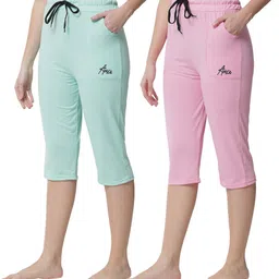 anixa Women Green, Pink Capri-picture-14