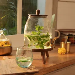 ellementry 3 L Glass Table Top Manual Water Dispenser image 1