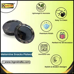 kitchrox Melamine Round Small Snack Quarter Plates - Perfect Addition to Your Kitchen Half Plate image 3