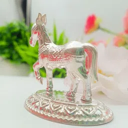 parasmoni Silver Horse Idol for Vastu Wealth, Income, Bright Future and Gifting Purpose Decorative Showpiece-5.5 cm image 2