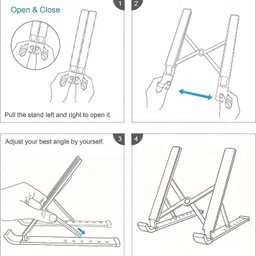 FALMAGU LPSTAND Aluminium Floor and Desk Stand Rotatable Laptop Stand with Adjustable Height Compatible with Universal Laptops image 2