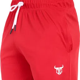 go devil Men Solid Red Track Pants image 4