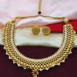 sachin art patwa Brass Gold Jewel Set-picture-22