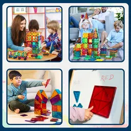 devdarsh Magnetic Tiles Building Blocks with Storage Box(32 pcs) image 4