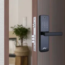 Godrej Locks Catus Connect I Smart Digital Lock for Wooden Door | 5 in 1 Access I 3 Bolts Smart Door Lock image 2
