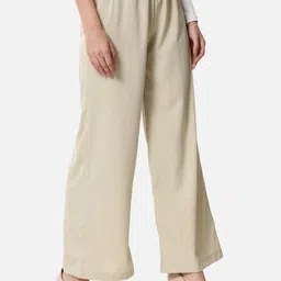 otira Women Straight Fit Beige Crepe Trousers image 4