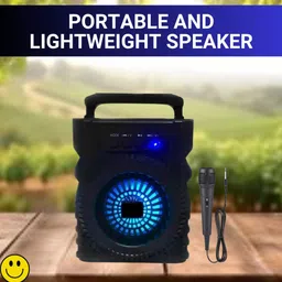 GUGGU 301(PORTABLE WIRELESS BLUETOOTH SPEAKER) Crystal Clear SoundWith Karaoke MicW450 5 W Bluetooth Laptop/Desktop Speaker-picture-30