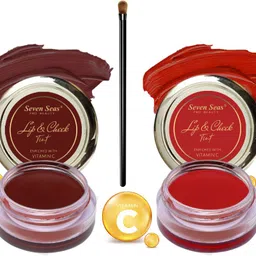 seven seas Lips & Cheek Tint Combo Pack Of 2 Enriched With Vitamin C Tint With Brush image 1