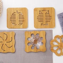 dcella Rectangle Reversible Wood Coaster Set image 4